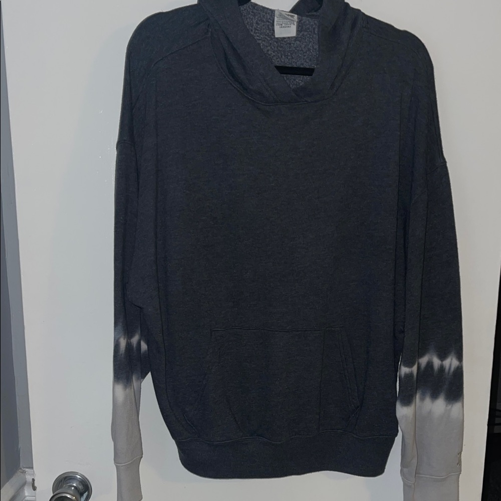 Victoria's Secret (PINK) Gray and White Hoodie w/ tie dye sleeves